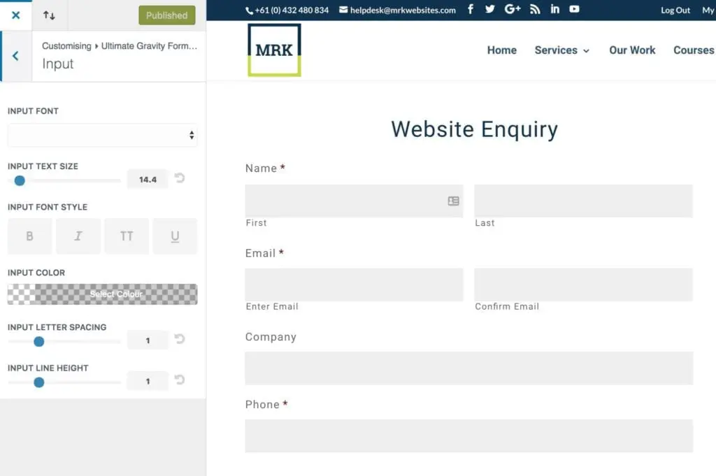 Styling your Input Fields for Gravity Forms