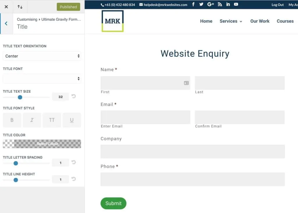 Title Style Management for your Gravity Froms