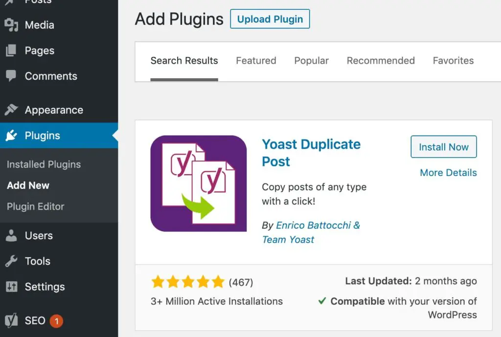 How to install the Yoast duplicate plugin