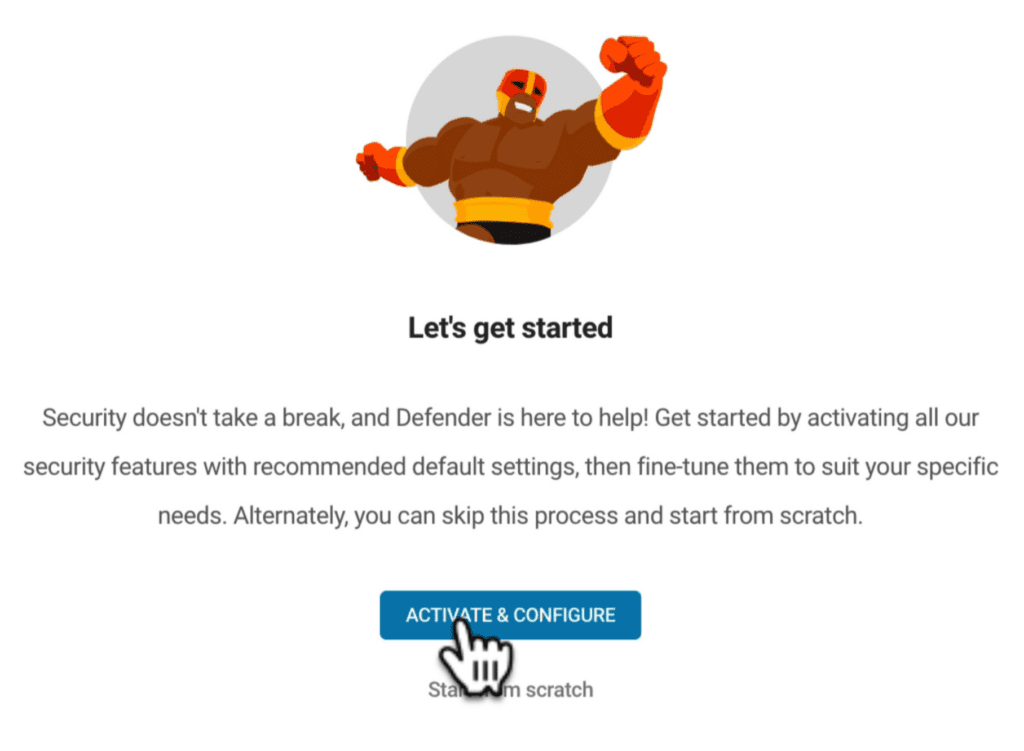 Activate and configure WP Defender.