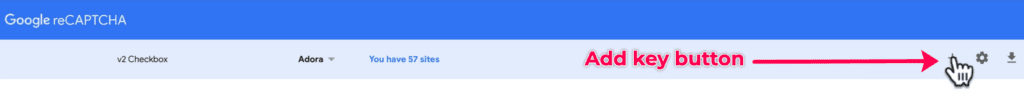 Click the Create reCaptcha key button.