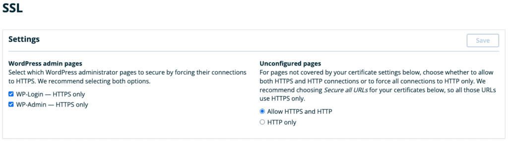 Allow SSL only for WP-Admin and WP-Login pages.