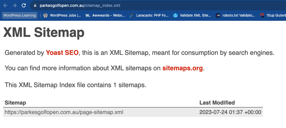 A Yoast generated sitemap.