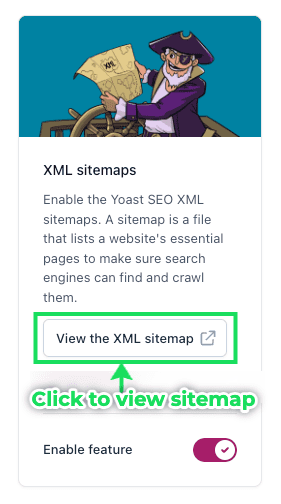 Yoast View sitemap button.