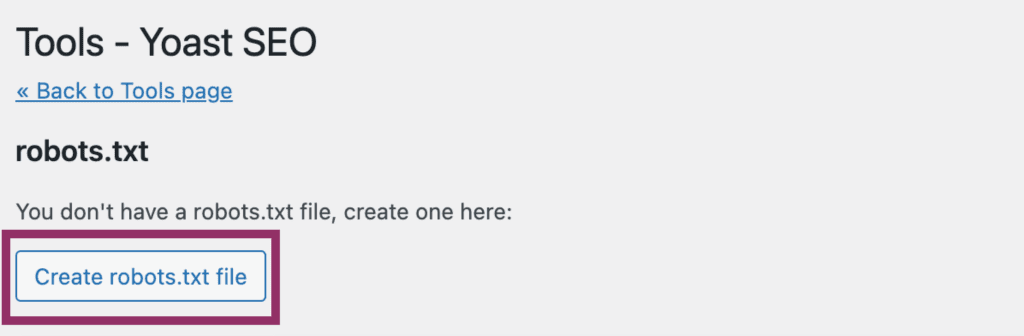 Yoast SEO Tools - Create your robots.txt