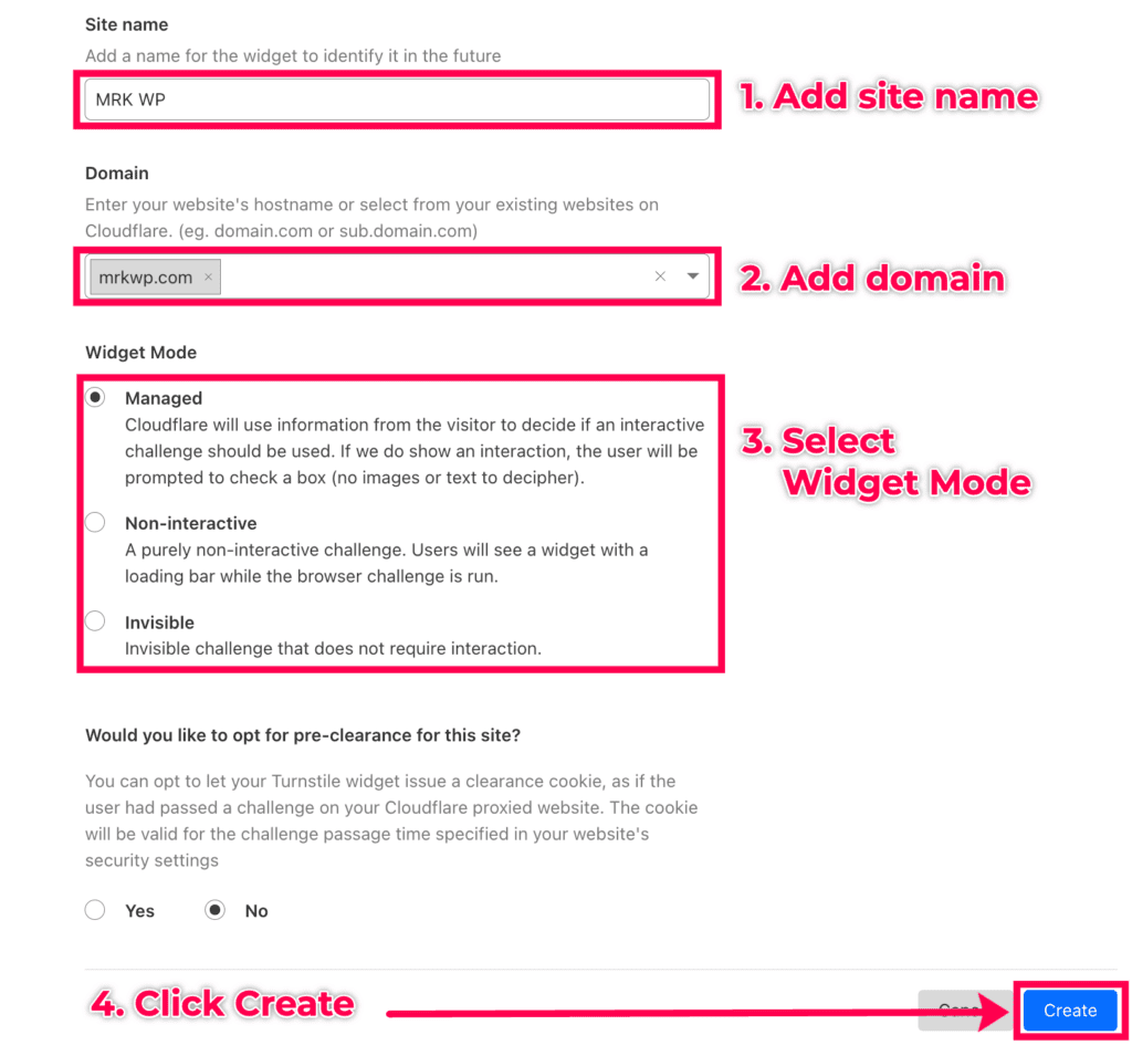 How to fill in the Cloudflare Turnstile form