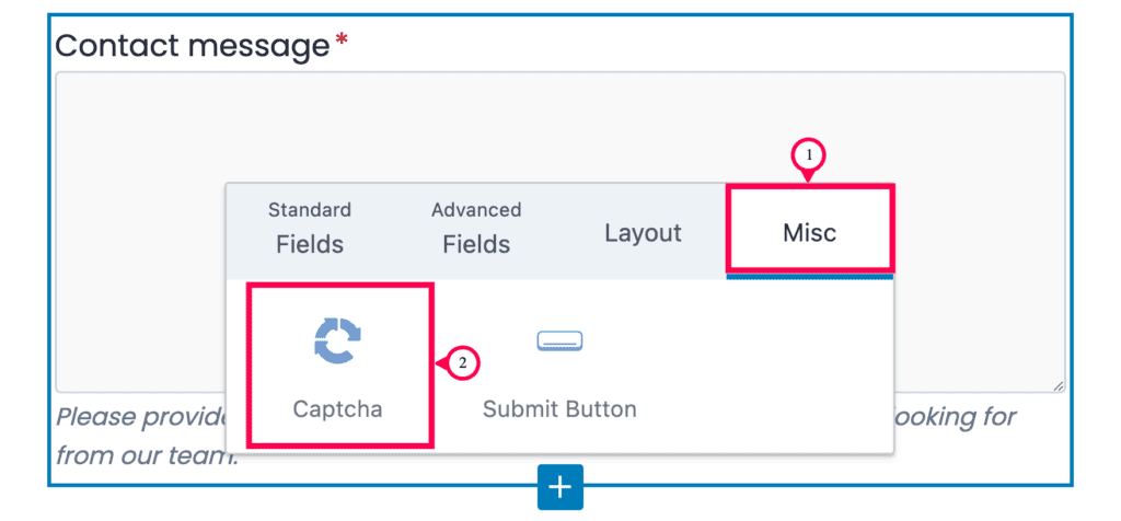 How to add the Advanced Kadence Captcha field