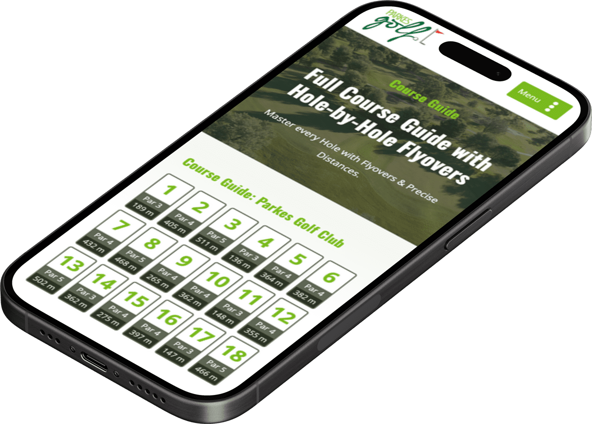 Parkes Golf Club smart phone mockup